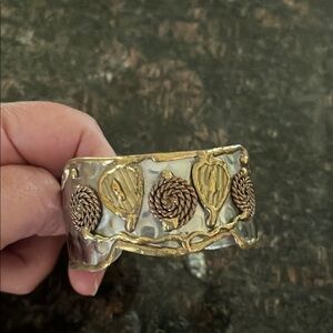 Gold and Silver Women's Cuff Bracelet